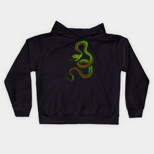 Green and Brown Snake Kids Hoodie